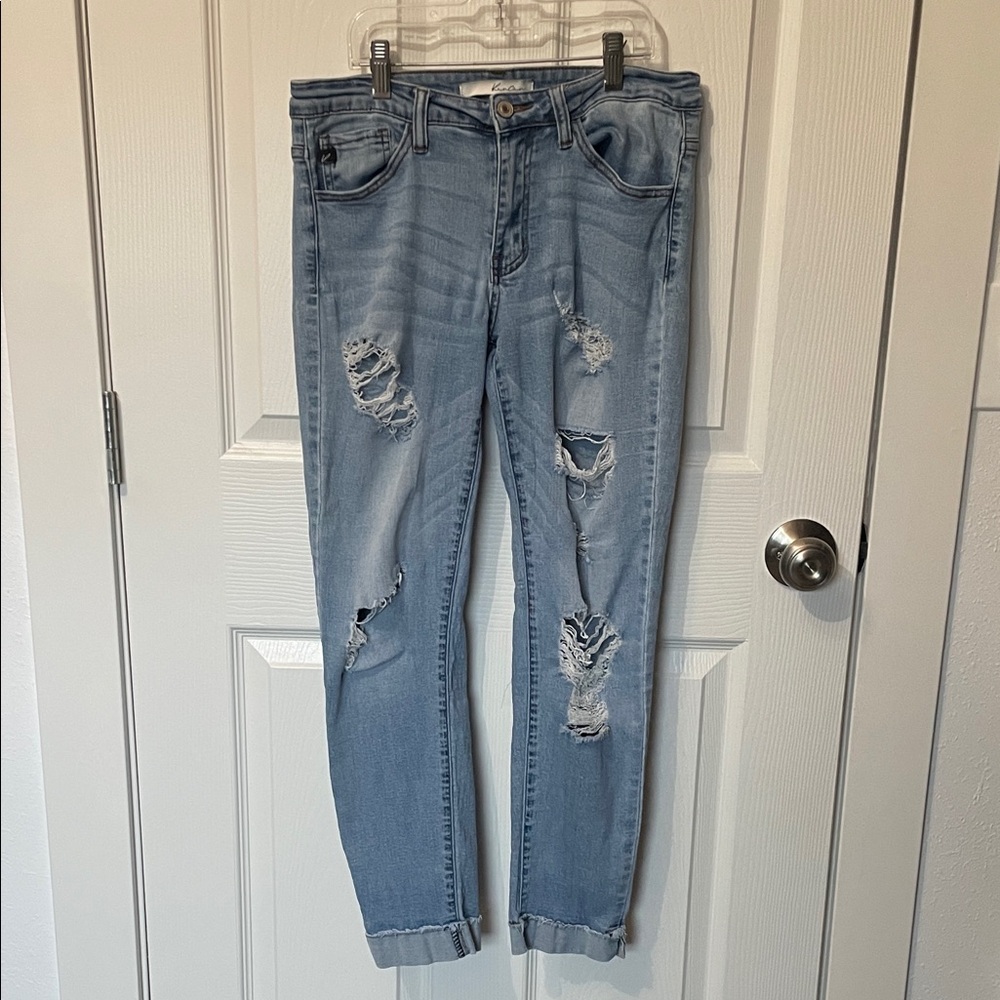 KanCan Light Blue Distressed Boyfriend Jeans